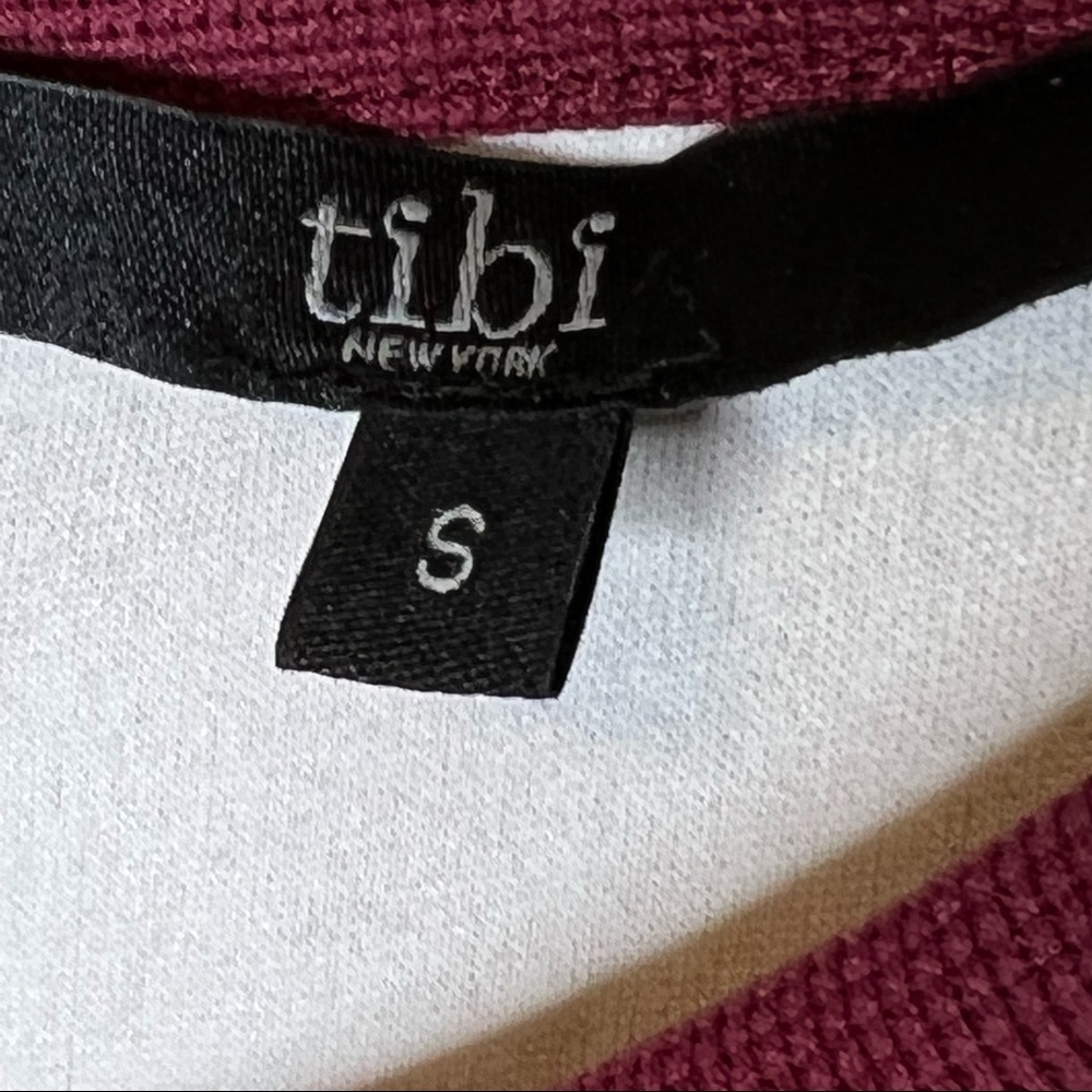 Tibi neoprene long sleeve top Sweater Burgundy Sz S - Picture 8 of 8